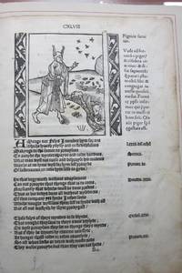 image of AN ORIGINAL LEAF FROM THE FIRST EDITION OF ALEXANDER BARCLAY'S ENGLISH TRANSLATION OF SEBASTIAN BRANT'S SHIP OF FOOLS, PRINTED BY RICHARD PYNSON IN 1509. WITH AN ESSAY BY JAMES D. HART