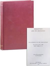 Perception and Its Disorders: Proceedings of the Association, December 6 and 7, 1968