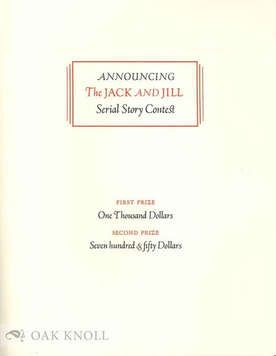 ANNOUNCING THE JACK AND JILL SERIAL STORY CONTEST