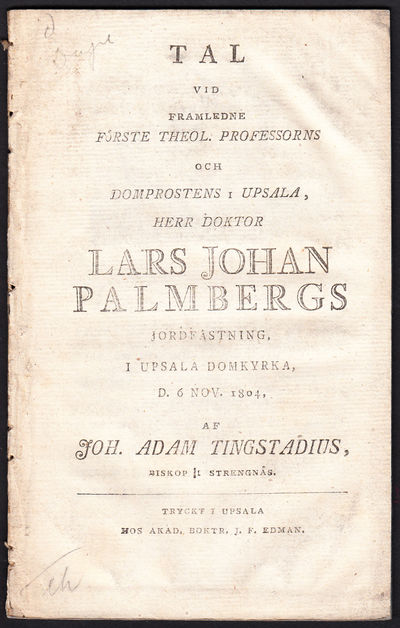 Tal vid framledne förste theol. professorns och…
