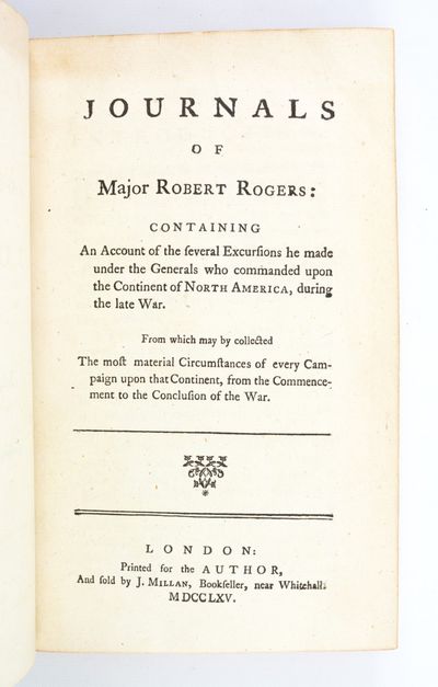 JOURNALS OF MAJOR ROBERT ROGERS