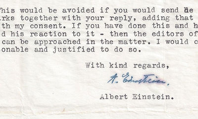 17/02/1953. Albert Einstein In this letter from Einstein to David Bohm, Einstein discusses the impor...