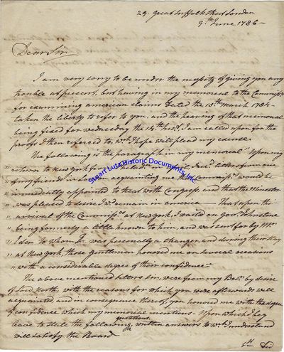 A British Man Who Helped Settle Some Of The Post-Revolutionary War Claims Asks About Getting Paid For His Diplomatic Service: Did Not Govr. Johnstone Propose To Entrust Him A Considerable Sum Of Money For A Particular Purpose Which He Declined