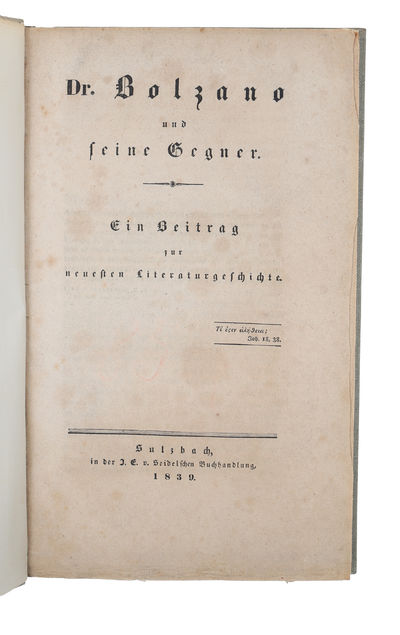 Dr. Bolzano und seine Gegner. Ein Beitrag zur neuesten Literaturgeschichte. (photo 2)