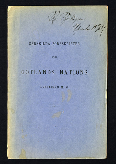 Särskilda föreskrifter för Gotlands nations…