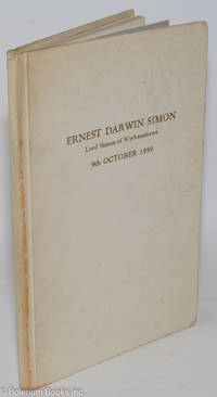 cover of Ernest Darwin Simon, Lord Simon of Wythenshawe, 9th October 1959