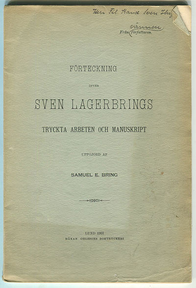Förteckning öfver Sven Lagerbrings tryckta…