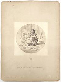 Sketch of Little Boy and House of Cards -- Single Plate from "Lose Blätter von Albert Hendschel", a Book of Photographic Reproductions of Artwork by Albert Louis Ulrich Hendschel Published in 1882