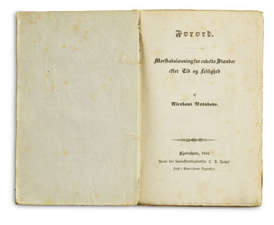 Forord. Morskabslæsning for enkelte Stænder efter Tid og Leilighed af Nicolaus Notabene. - [KIERKEGAARD'S SARCASTIC ROASTING OF THE HEGELIAN SYSTEM] (photo 3)