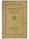 Premium List Rochester Fair and Exhibition, Rochester, New York, September 3rd to 8th, 1923