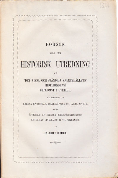 Försök till en historisk utredning af ‘det vissa…