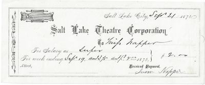 Salt Lake Theatre Pay Check