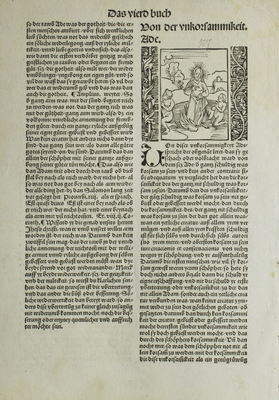 Leaf with two woodcuts from Der beschlossen Gart der Rosenkrantz Marie
