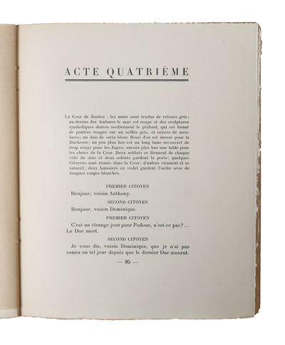 La Duchesse de Padoue. Traduction de Cêcil George-Baziole. Eaux-fortes de Charles Martin. (Paris), Edition de la Banderole, 1926. (photo 5)