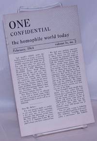 image of One Confidential: the homophile world today vol. 9, #2, February, 1964 [mis-stated as lx or 60!)