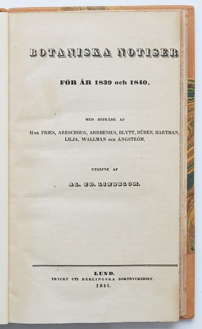 Lindblom, Alexis Eduard and others (editiors). Volume 1-100 (I-C), 1839-1946. + General register 1839-1938. (photo 2)
