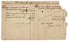 Autograph receipt to Robert Carter for pig iron from James Manning
