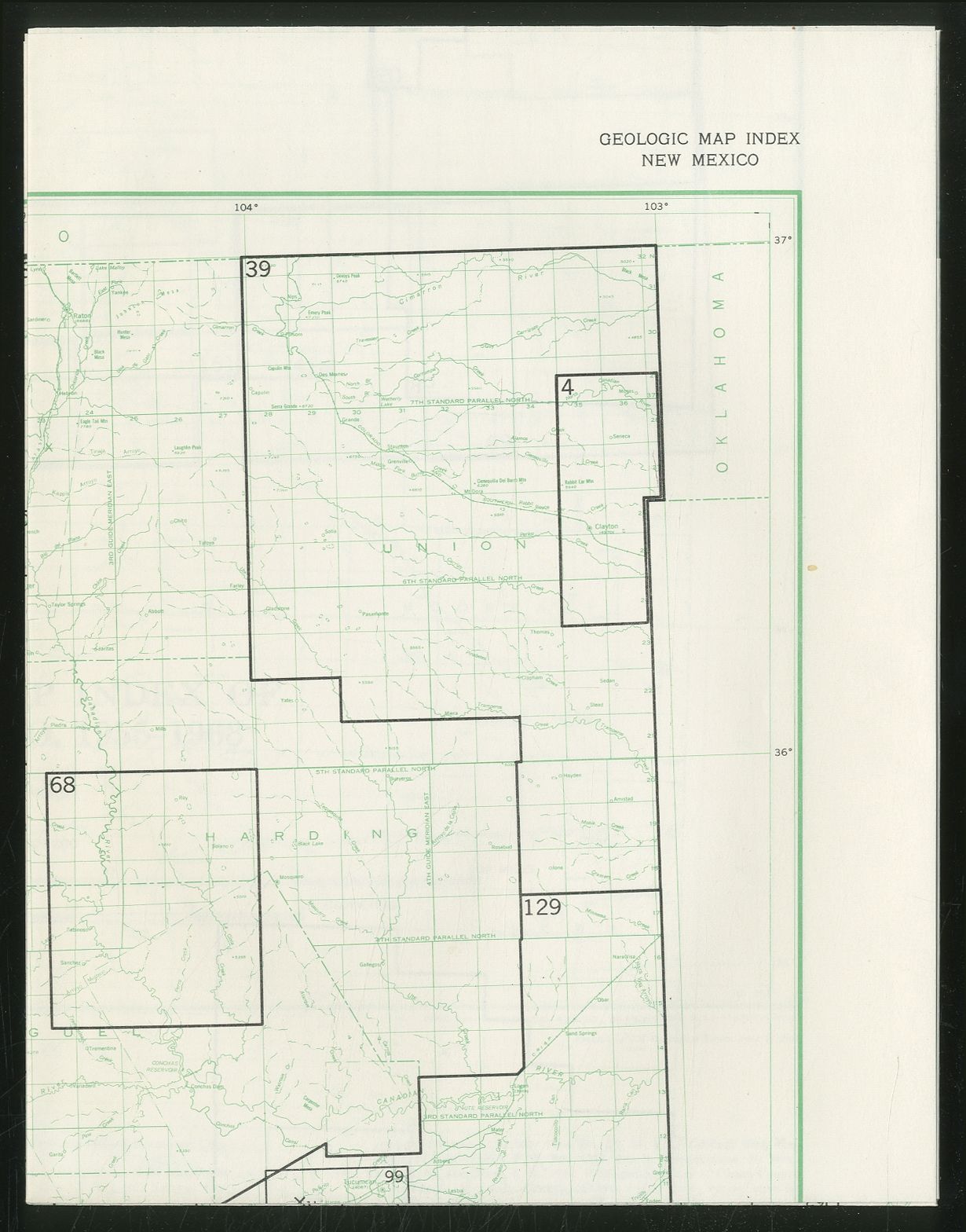 Geologic Map Index of New Mexico, Part B 195668 by Willard L. and Ida