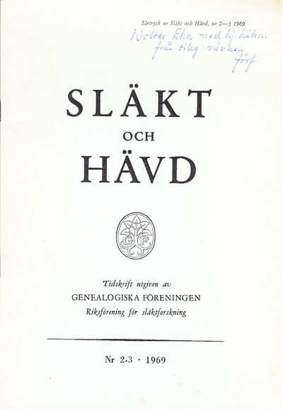 Strånge i Ströja och hans släkt [= rubrik].
