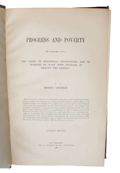 Progress and Poverty. An Inquiry into the Cause…