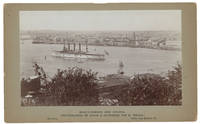 Mounted Albumen Print of an American Warship in Havana Harbor, Published as part of the “Recuerdo de Cuba” Series