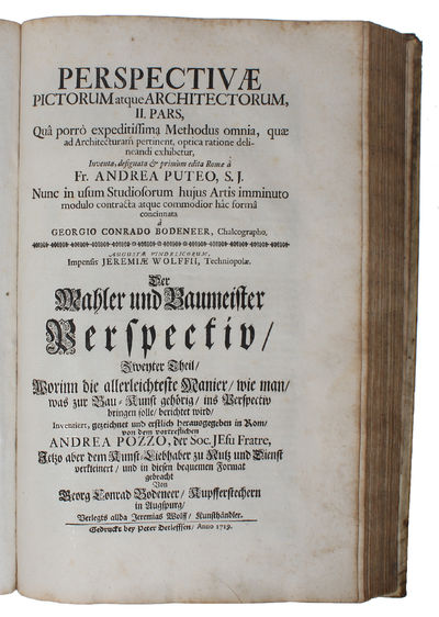Perspectivae pictorum atque Architectorum / Der Mahler und Baumeister Perspectiv. 2 parts. - [ONE OF THE EARLIEST TREATISES ON PERSPECTIVE IN ART AND ARCHITECTURE] (photo 5)