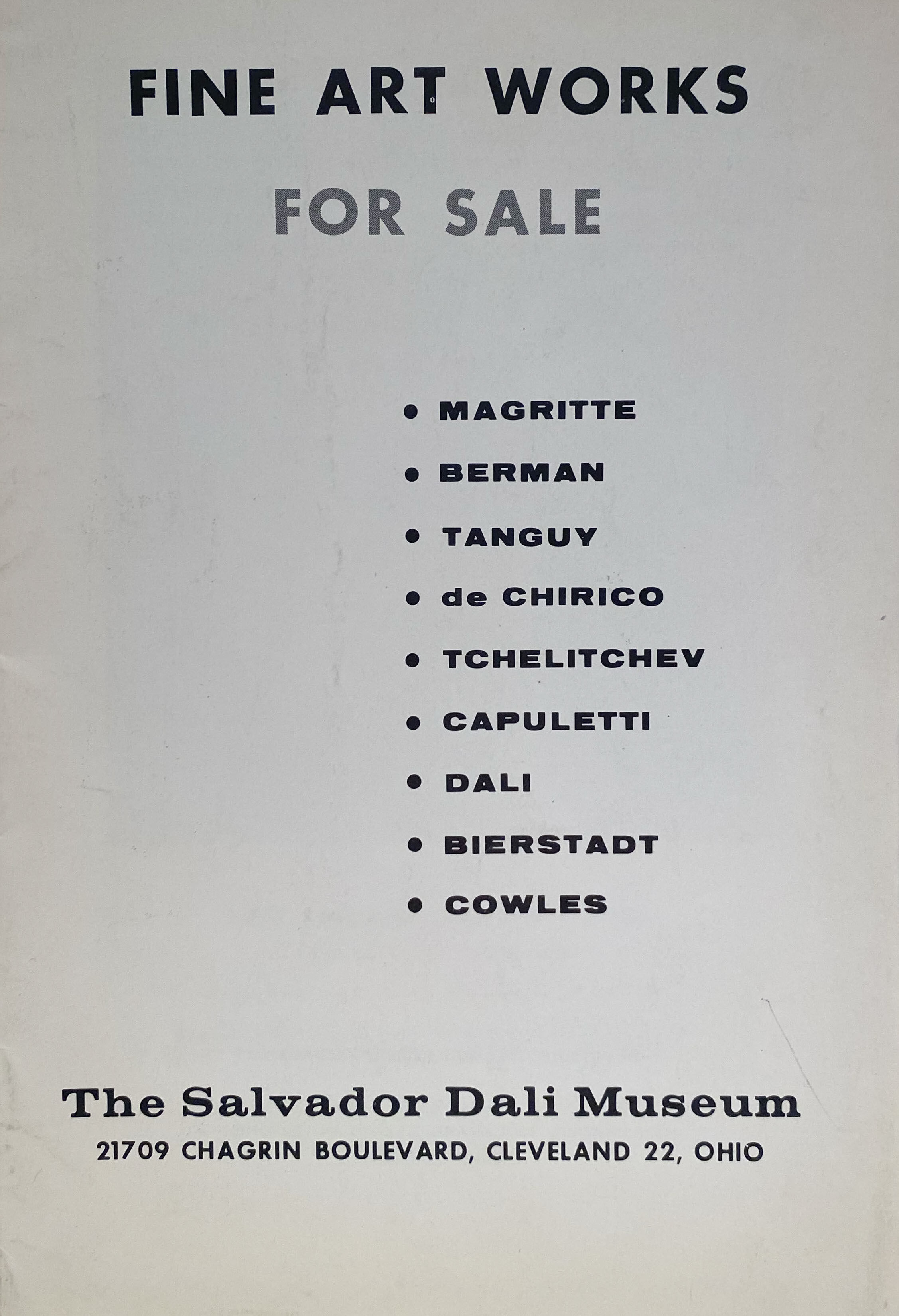 Surrealist Art For Sale Salvador Dali Museum 1962 RARE Catalog