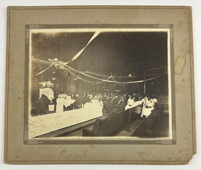 [Large Albumen Photograph Capturing a Worship Service Inside a Baptist Church in Kansas]