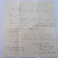 Original Written and Signed Letter (January 11, 1927) to San Carlo Grand Opera Company from J.M....