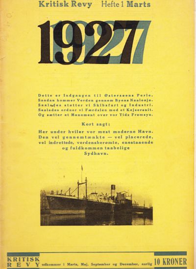 Kritisk Revy. Hefte 1. 1927