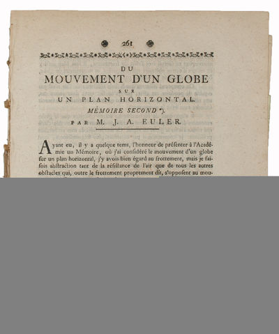 Recherches des Mouvemens d'un Globe sur un Plan…