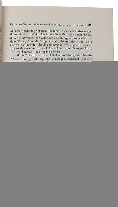 Ueber die Begriffsschrift des Herrn Peano und meine einige. (In: Verhandlungen der Königlich Sächsischen Gesellschaft der Wissenschuften zu Leipzig, volume 48, pp.362-378.) - [THE 'BEGRIFFSSCHRIFT' OF FREGE AND PEANO] (photo 2)