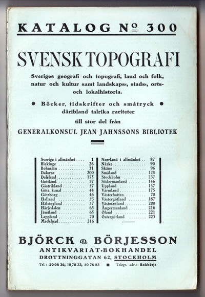 Björck & Börjesson. Katalog No. 300. Svensk…
