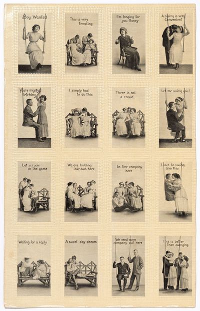 Uncut Proof Sheet of 16 Vintage Postcards