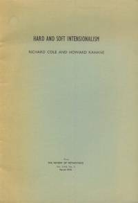 Hard and Soft Intensionalism by Cole, Richard and Kahane, Howard - 1970