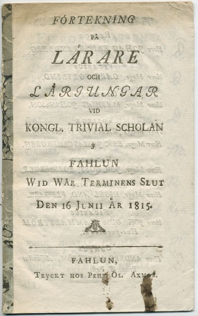 Förtekning på lärare och lärjungar vid kongl.…