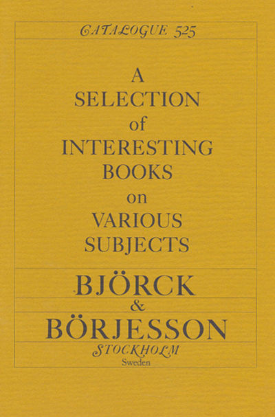 Björck & Börjesson. Catalogue 525. A selection of…