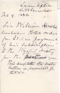 image of Autograph Letter in the third person (Sir William James, 1833-1917, 2nd Baronet and Bengal Civil Servant,