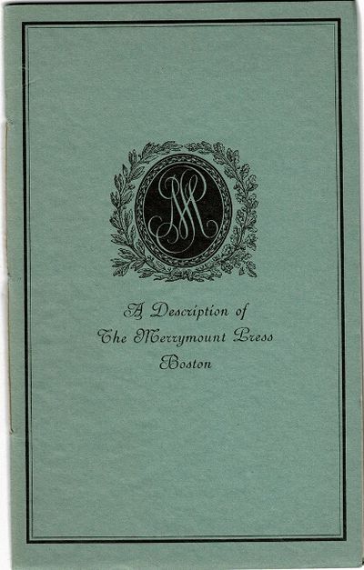 A description of the Merrymount Press [cover title
