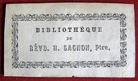 Ex-libris Québec. Révd. H. Gagnon, ptre