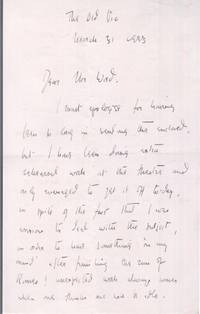 Fine Autograph Letter signed to Mrs Wood (Marius, 1912-1998, Actor)