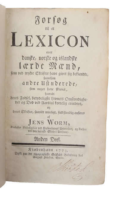 Forsøg til et lexicon over danske, norske og islandske mænd, som ved trykte skrifter have giort sig bekiendte, saavelsom andre ustuderede, som noget have skrevet, hvorudi deres fødsel, betydeligste levnets omstændigheder og død ved aarstal kortelig er... (photo 3)