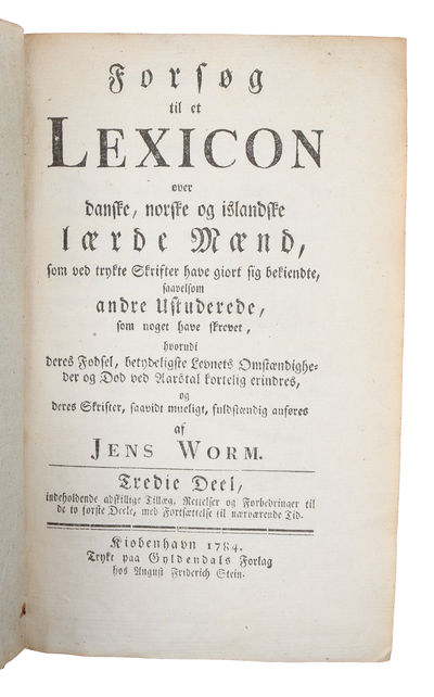 Forsøg til et lexicon over danske, norske og islandske mænd, som ved trykte skrifter have giort sig bekiendte, saavelsom andre ustuderede, som noget have skrevet, hvorudi deres fødsel, betydeligste levnets omstændigheder og død ved aarstal kortelig er... (photo 4)