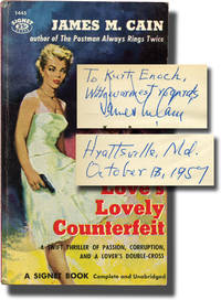 cover of Love's Lovely Counterfeit (First Edition in paperback, inscribed to Signet Books founder Kurt Enoch)