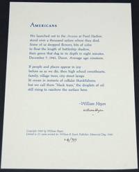 AMERICANS by Heyen, William - 1989