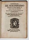 Discorso al Serenissimo Don Cosimo II.Intorno alle cose, che Stanno in su l'acqua, o che in quella si muovono