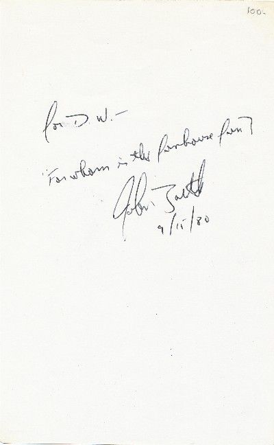 Autograph Note Signed, 8vo, n.p., September 15, 1980
