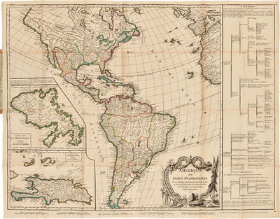 Paris: Chez l'Autheur, 1771.. Copper engraved folding map with original handcolored outlining. Sheet...