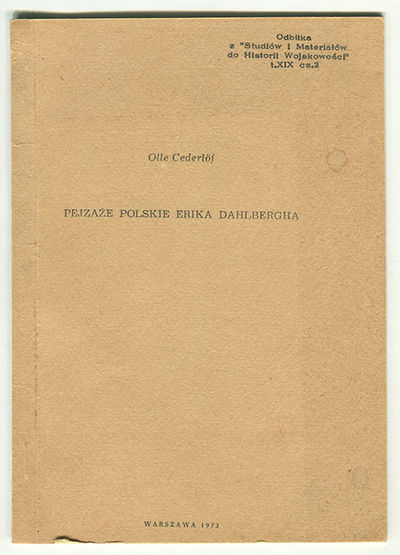 Pejzaze polskie Erika Dahlbergha. Särtryck ur…