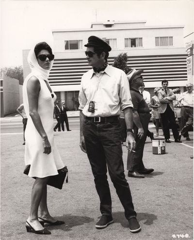 Model Shop (Three original photographs, two of Jacques Demy and Anouk Aimee, and one of Demy with a crew member, from the set of the 1969 film)